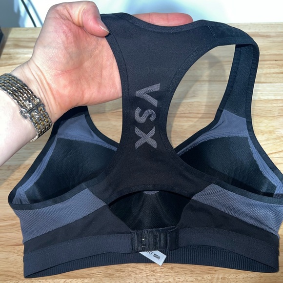 VSX Black Sports Bra with Racerback Design and Molded Cups - Picture 2 of 3